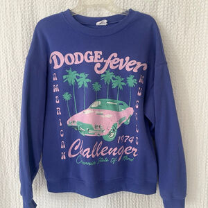 Women's Dodge XS Purple Crewneck Oversize Sweatshirt Dodge Fever Challenger 1974